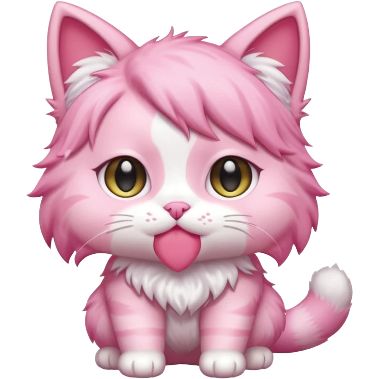 chibi anime pink cat with booty to the screen emoji