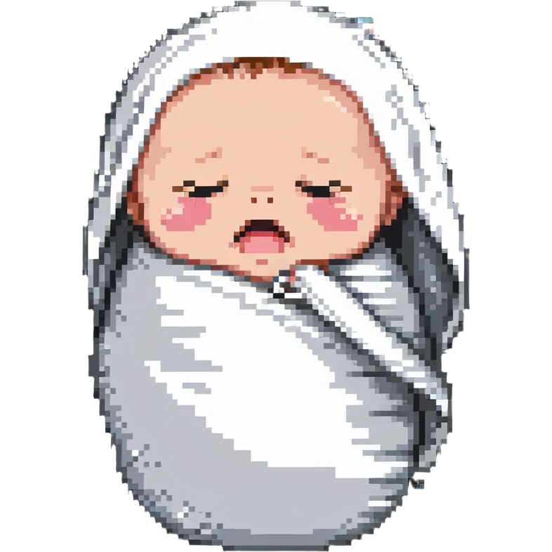 swaddled crying baby emoji
