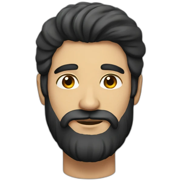 a man with beard and long black hair emoji