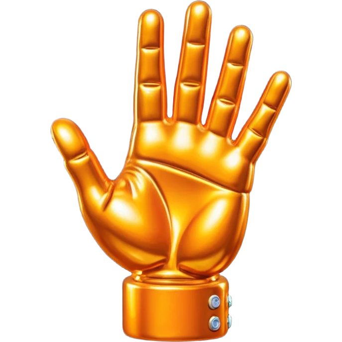 Jeff Koons style halloween hand sculpture  emoji