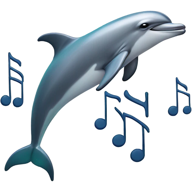 Dolphin playing music emoji