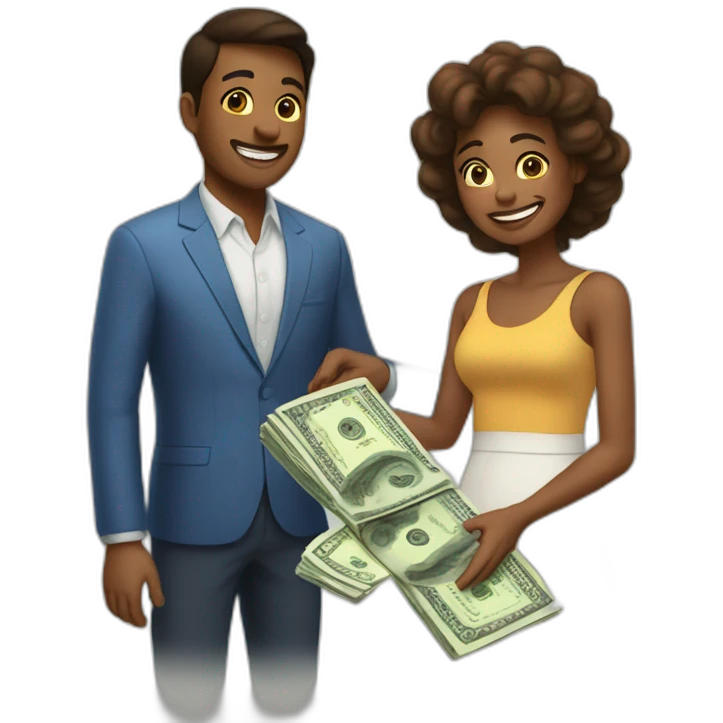 Mother gives money to sun emoji