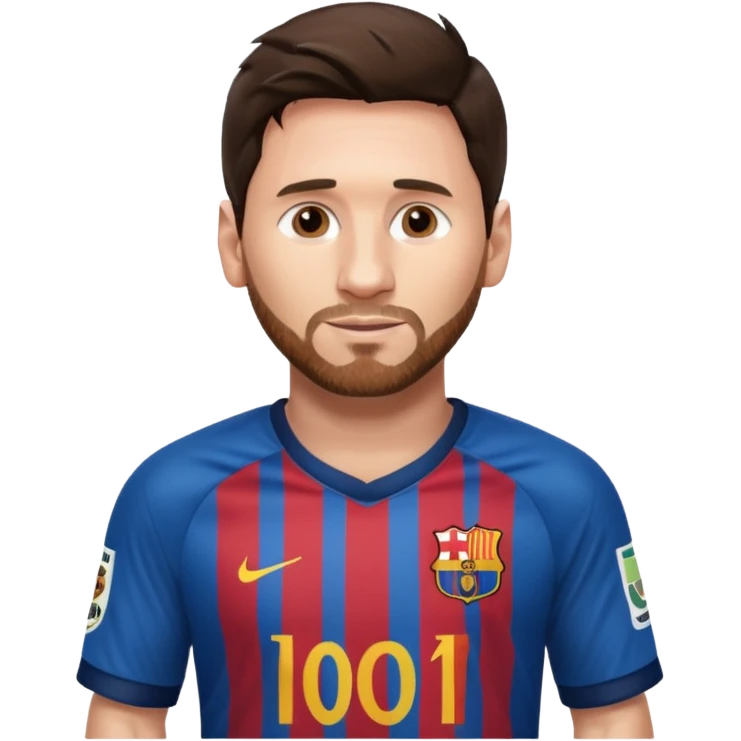 Lionel Messi, football legend, torso and up emoji