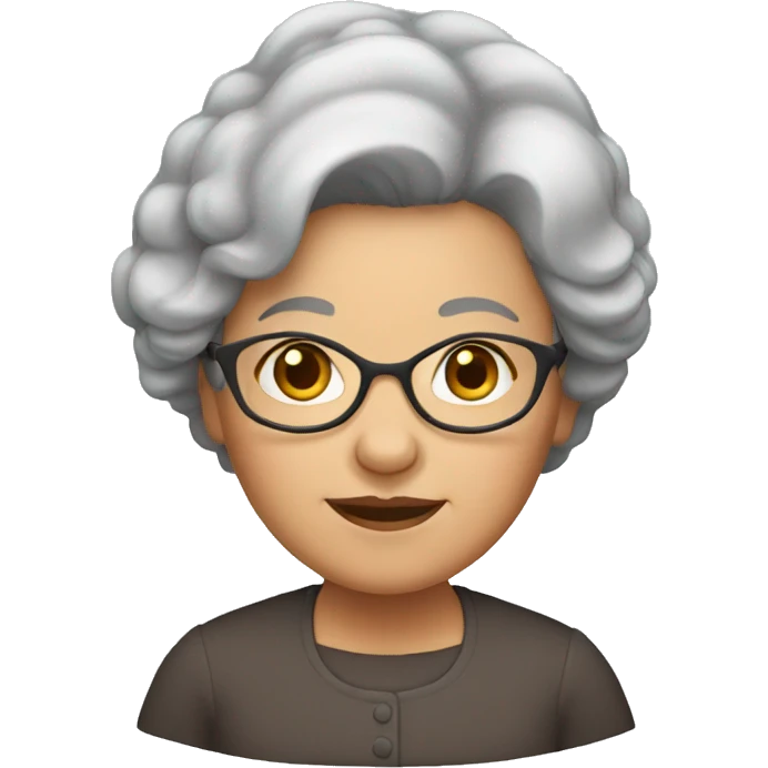 Grandma with dark brown hair emoji