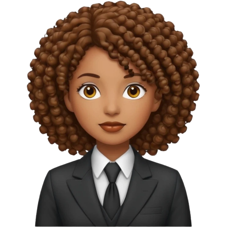 curly-haired black woman in a suit emoji