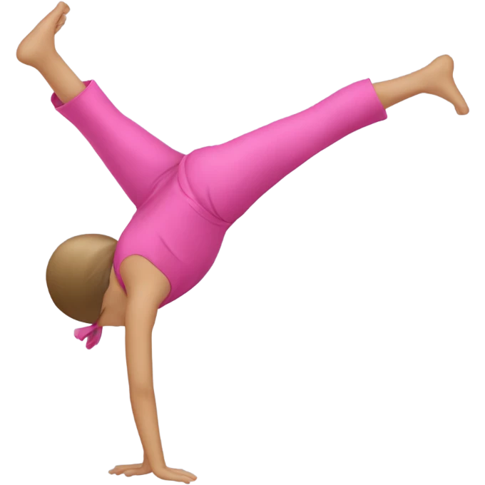 girl doing cartwheel with pink outfit on emoji