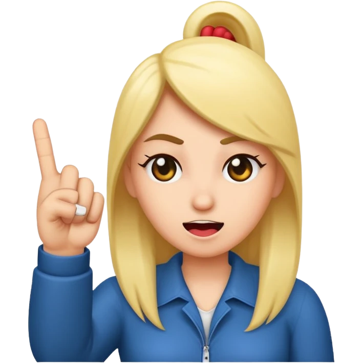 A baddie showing middle finger  emoji