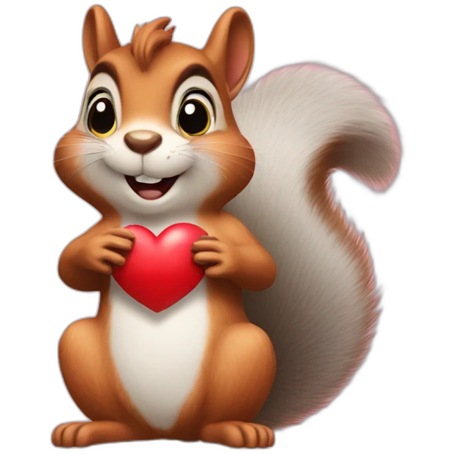 Squirrel blowing a kiss-heart emoji