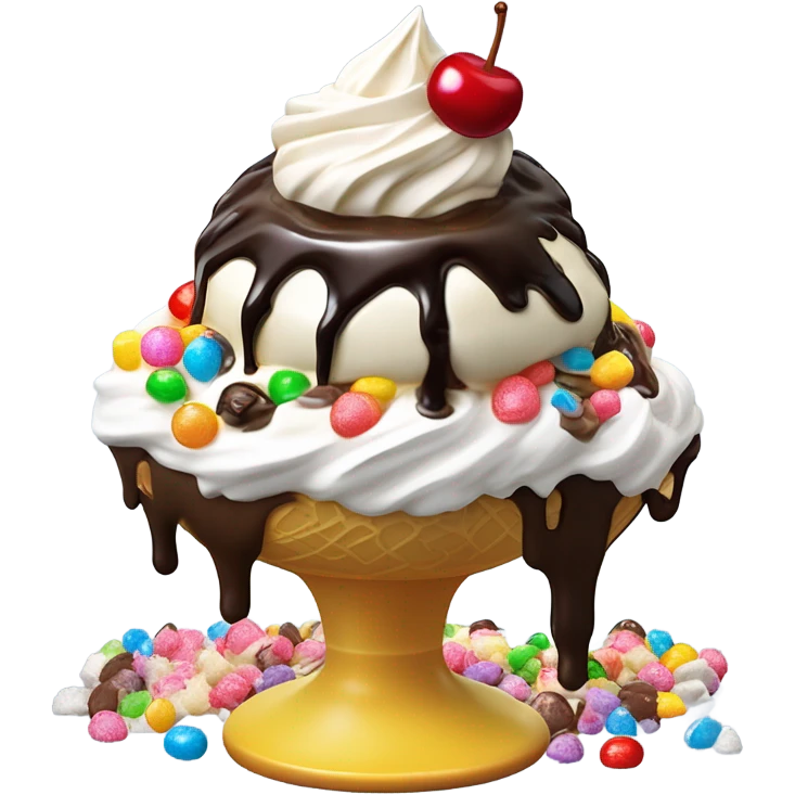 A plain themed after an ice cream sundae emoji