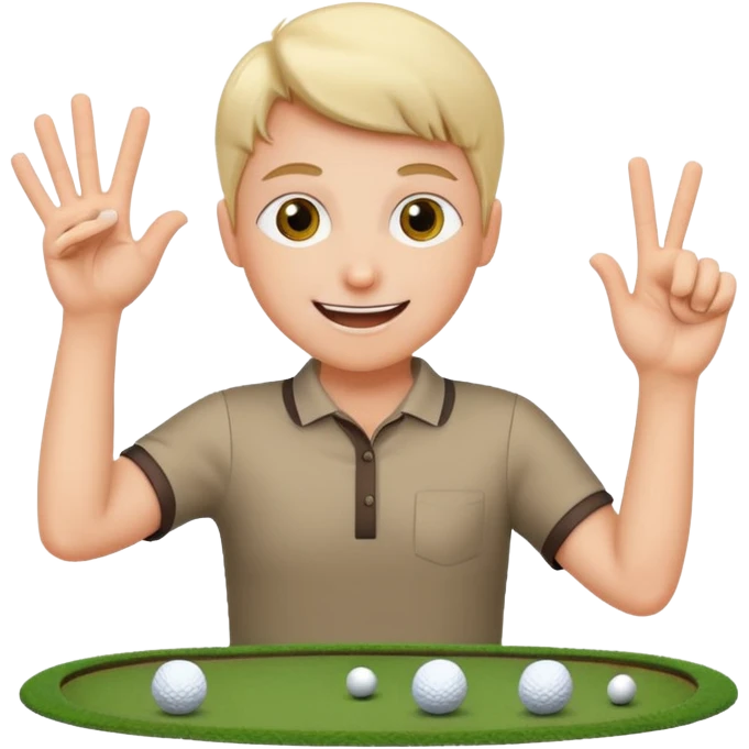 Fingerguns shooting a golf hole emoji