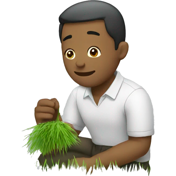 A man eating Grass  emoji
