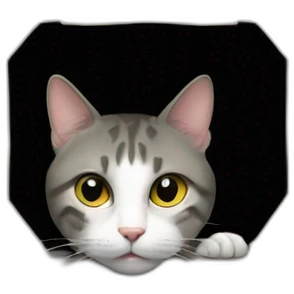 cat hiding behind dumpster emoji