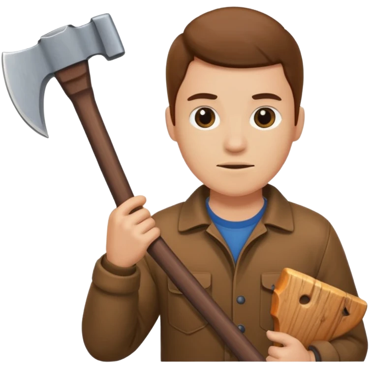 Can holding an axe emoji