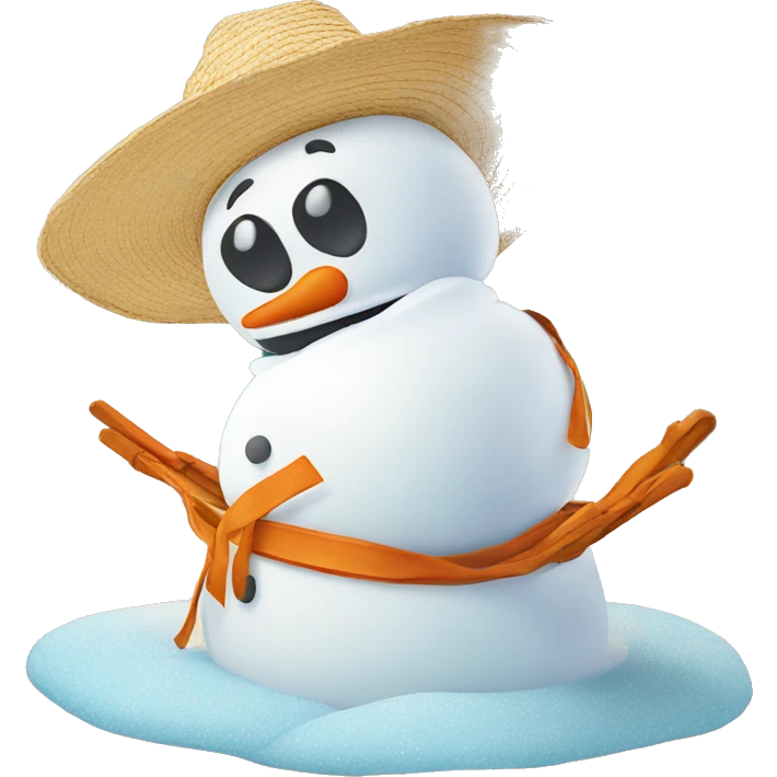 snowman tanning on the beach emoji