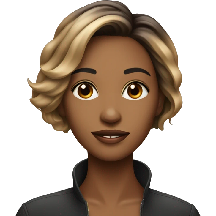 Mujer con pelo corto de color balayage  emoji