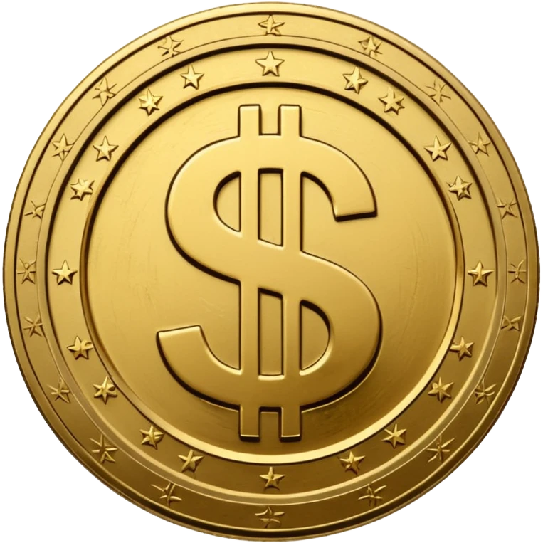 coin with dollar sign but design guidline in middle emoji