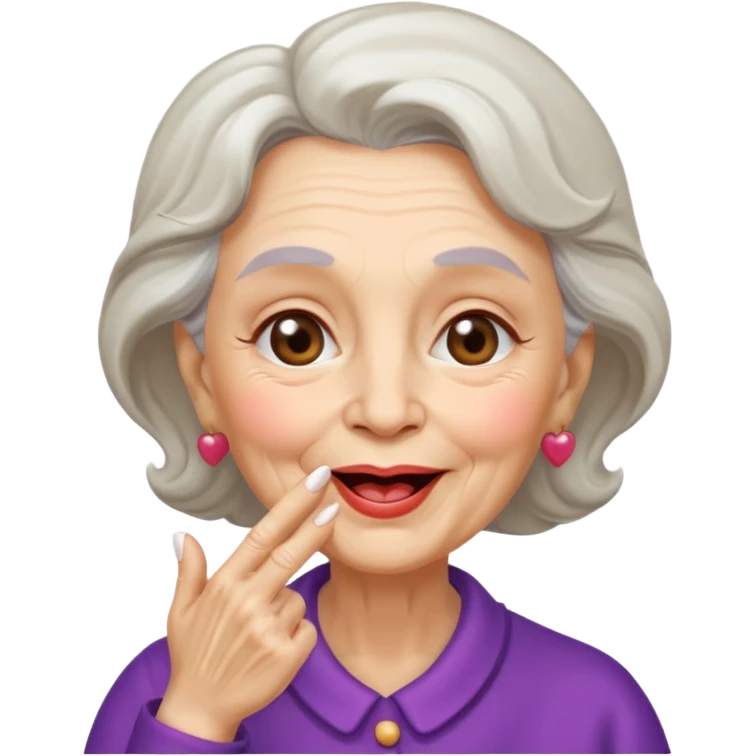 old woman blowing a kiss emoji