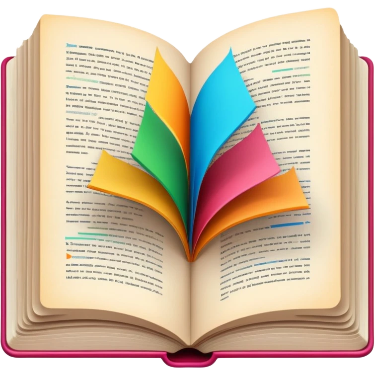 Open book with colorful pages emoji