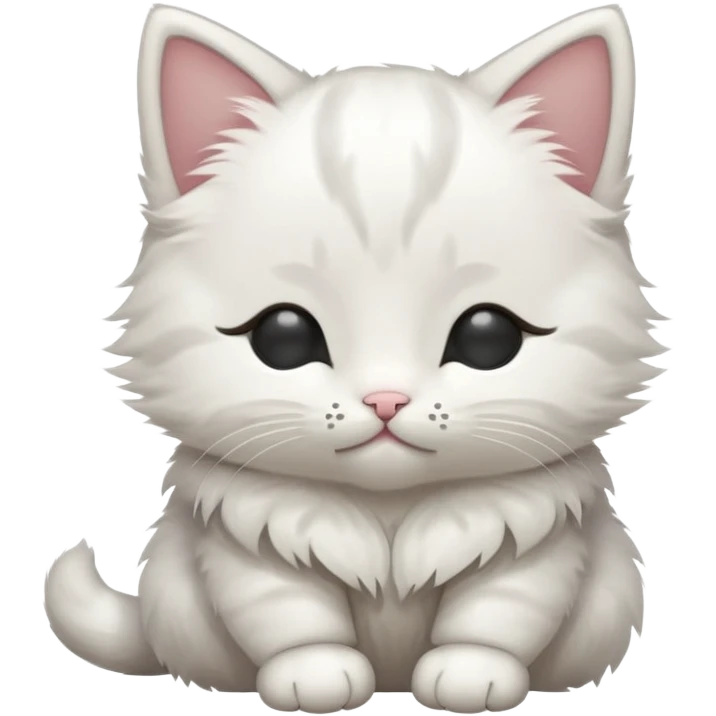 Kitten standing with folded hands and closed eyes emoji