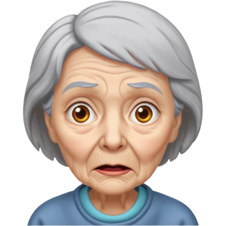 scared old lady emoji
