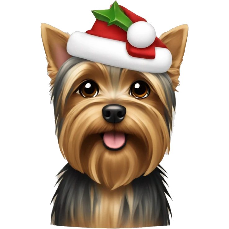 yorkshire terrier christmas emoji