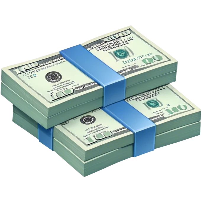 Blue one hundred dollar bills  emoji