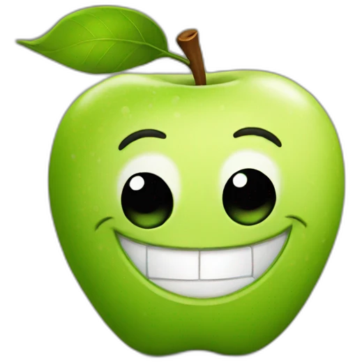 Happy apple emoji