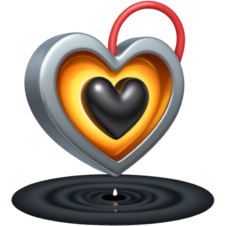 Heart being pulled into a tiny black hole emoji