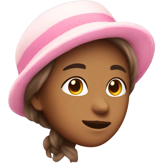 white and pink baret hat  emoji