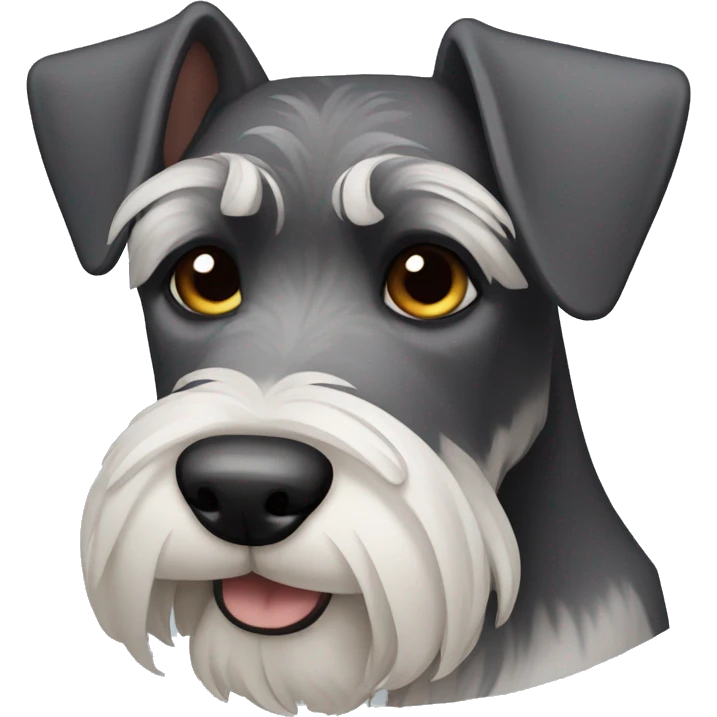 Schnauzer dog with triangled ears emoji