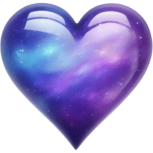 Pastel glass purple blue galaxy heart  emoji