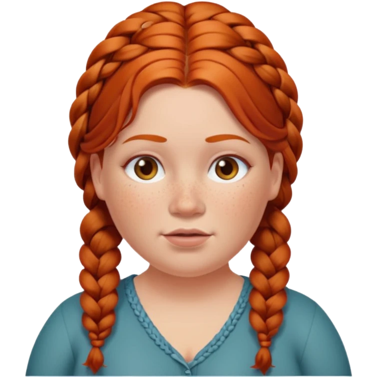 fat redhead woman with braided hair emoji