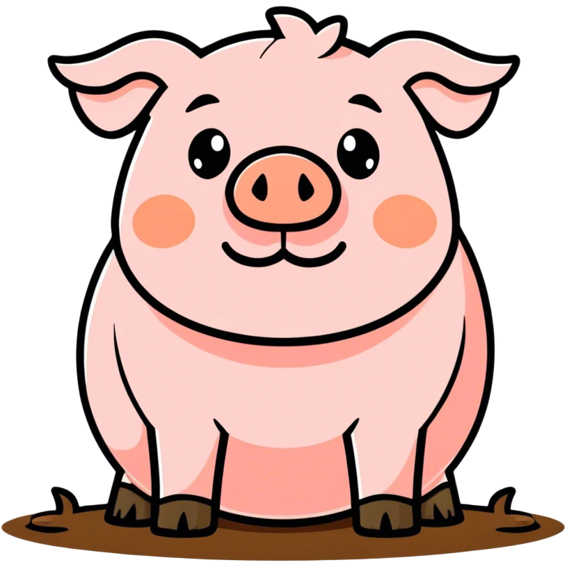 Ugly dirty pig emoji