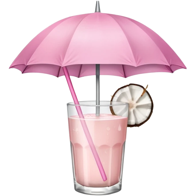 coconut drink with light pink umbrella emoji