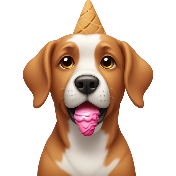 Dog eating ice cream emoji