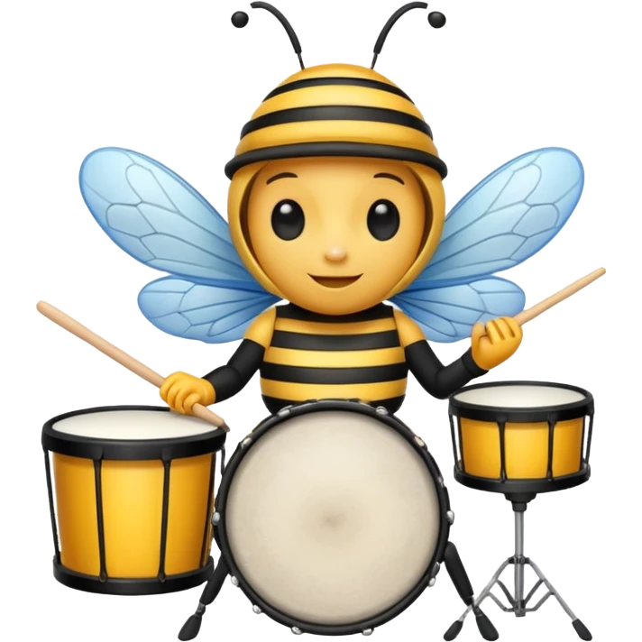 drum player bee emoji
