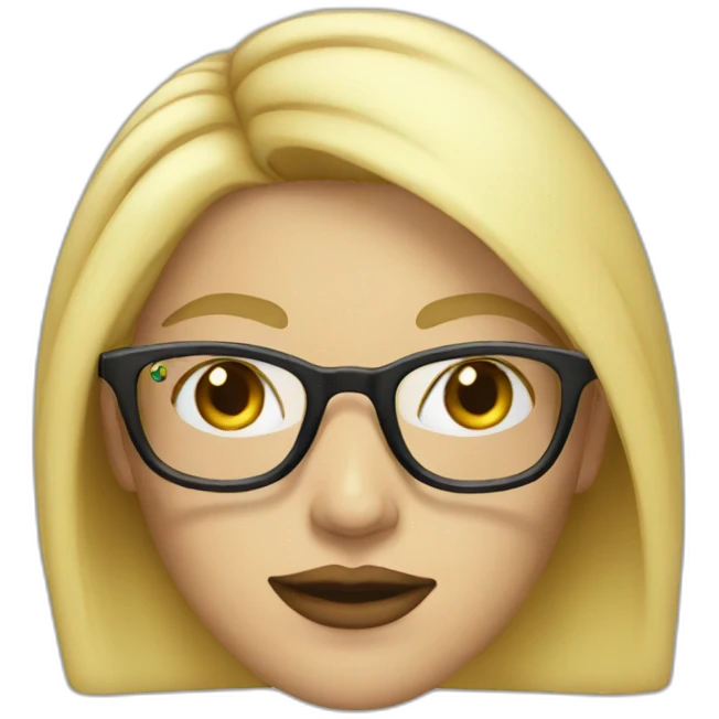 woman with blonde hair and glasses smoking emoji