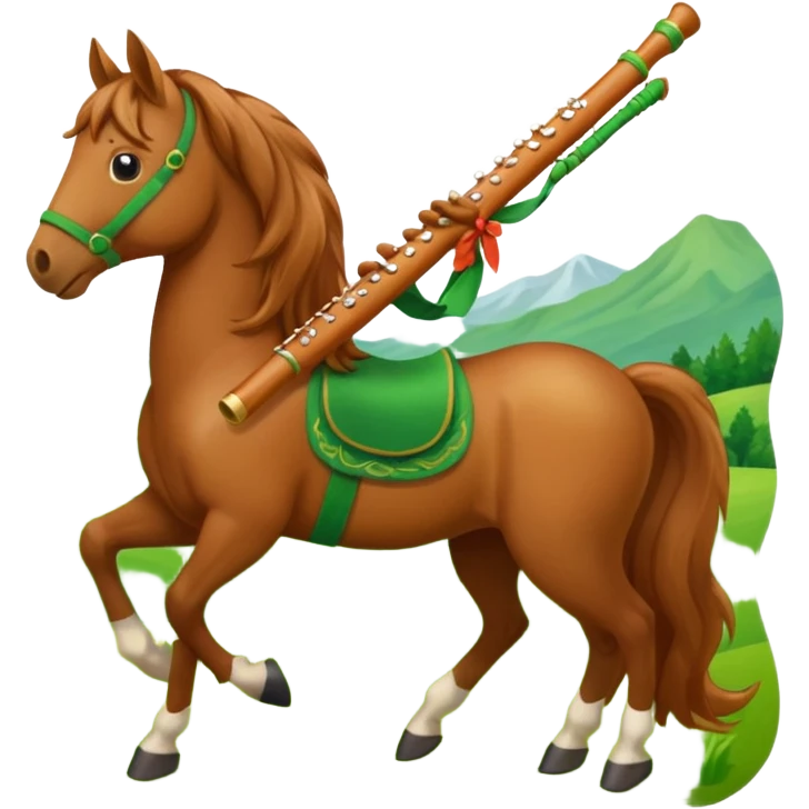 Horse playing the flute emoji