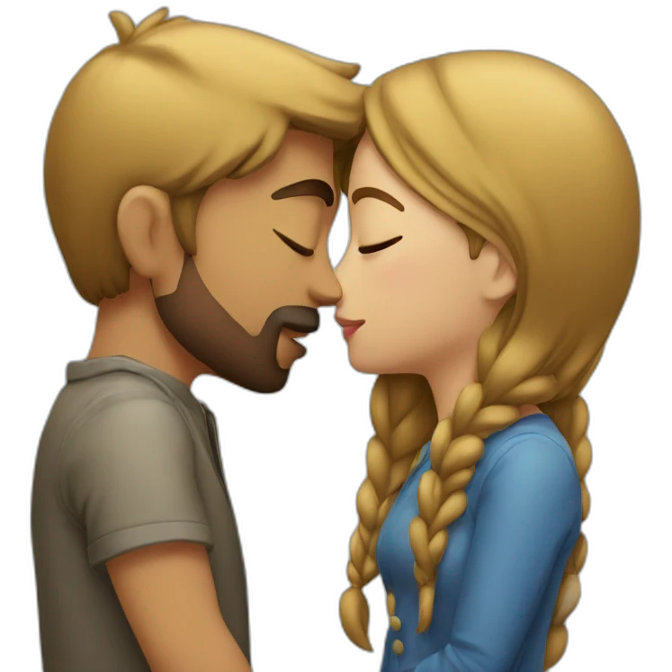 Men kissing girl emoji
