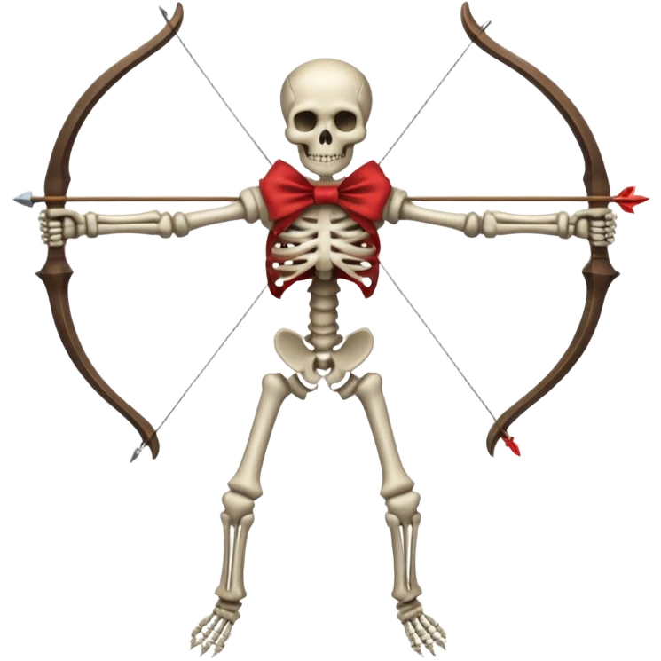 create a dnd style skeleton_archer.png with a bow using 48x48 pixels size emoji