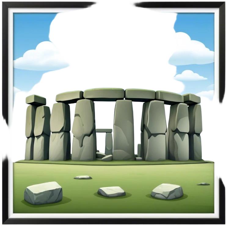 Stonehenge Landmark Emoji – Showing the prehistoric stone circle with a natural sky backdrop. emoji