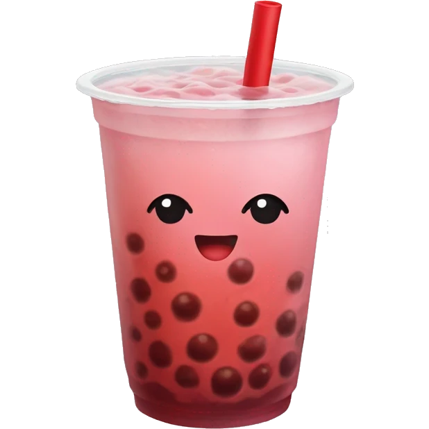 red bubble tea emoji