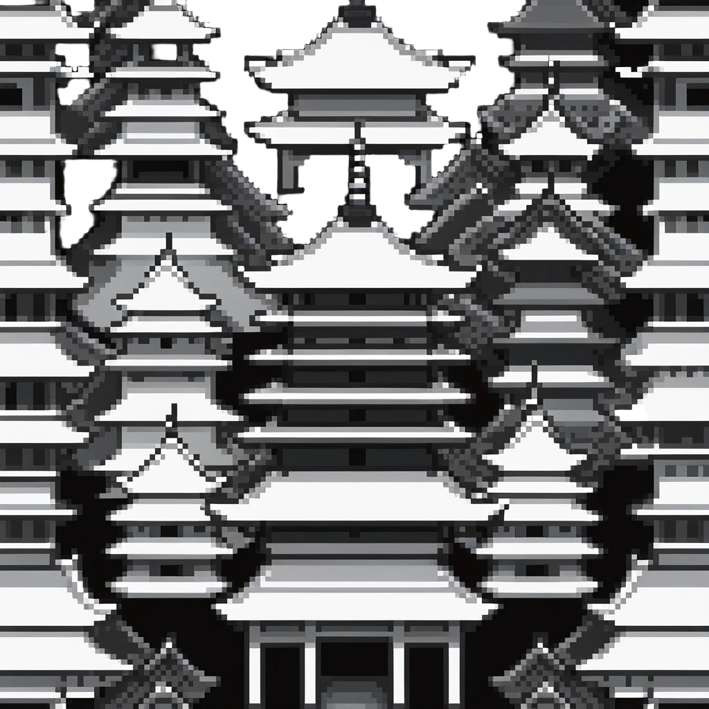 japanese pagoda building tile for ninja game emoji