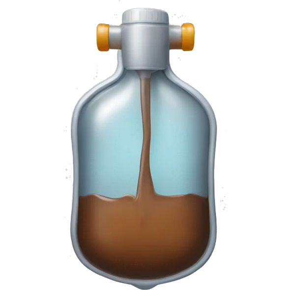 An IV bag filled with brown liquid. emoji