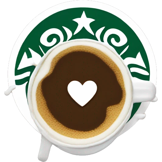 Starbucks with a heart in the foam emoji