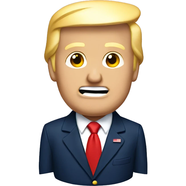 Donald Trump with navy suit and red tie  emoji
