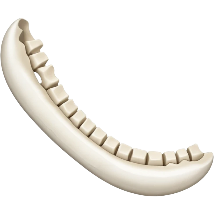 Detached jawbone lying cracked on the ground. emoji