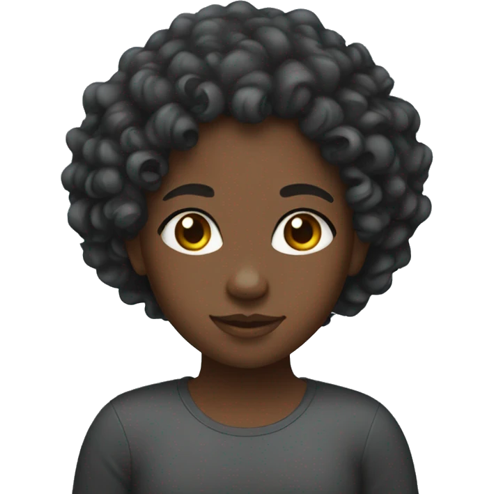 black girl with curly hair emoji