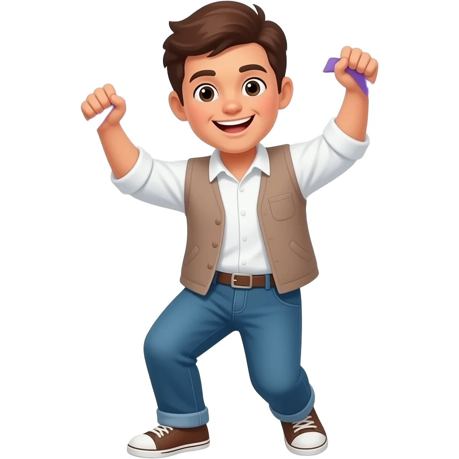 Emoji for the 1st May Day  in purlpe and orange emoji