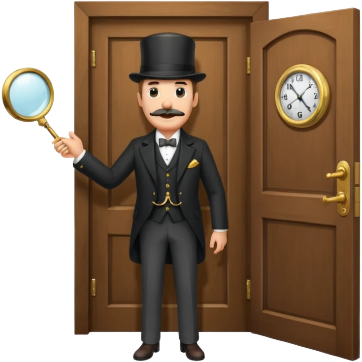 emoji of a gentleman with moustache and monocle standing nearby door welcoming you emoji